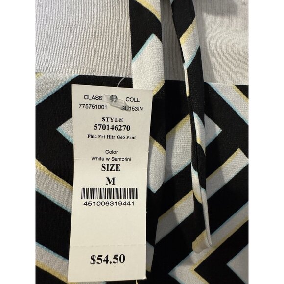 WHBM Top Medium M Stretch Black Blue Yellow White Ruffle Sleeveless Washable NEW - Picture 2 of 7